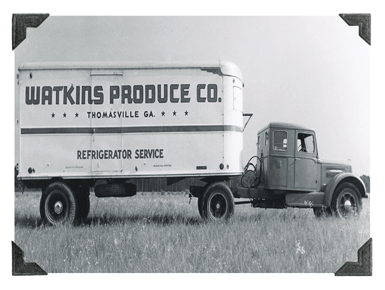 Watins vintage image of produce truck