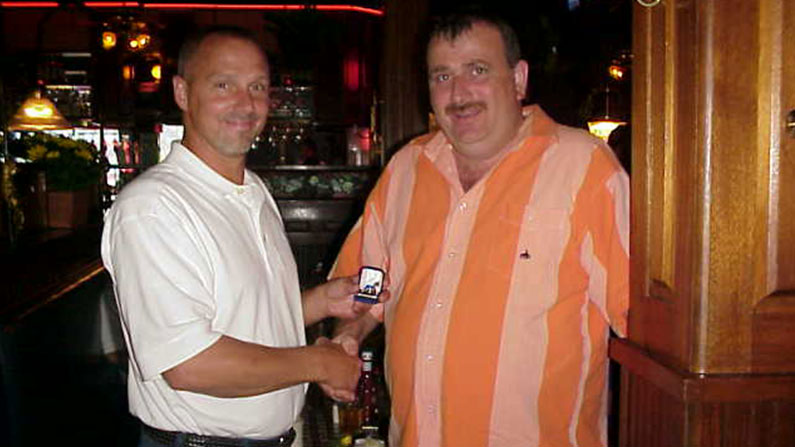 Jim receiving safety award at Highway Transport