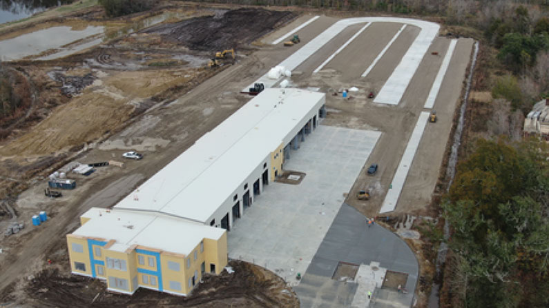 aerial view of Highway Transport construction site in Geismar, Louisiana