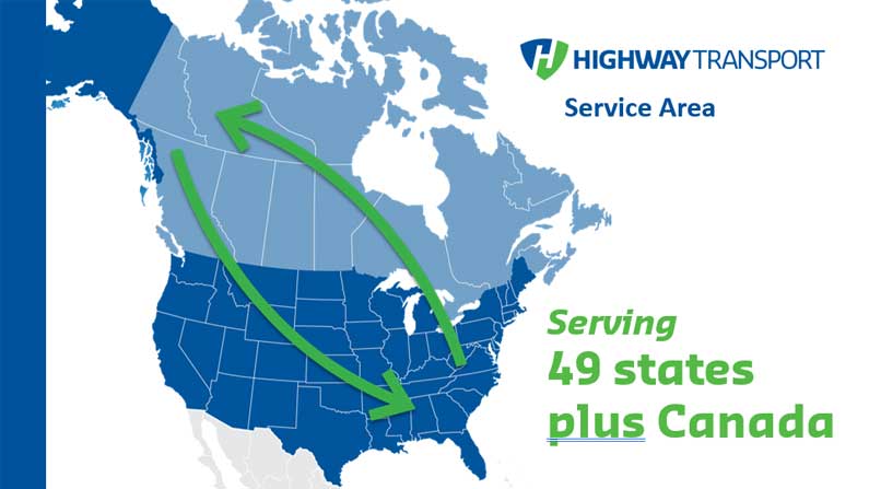 Highway Transport serves Canada