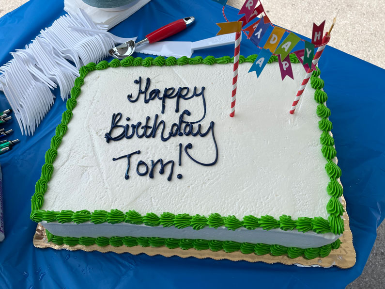birthday cake for Tom Frain