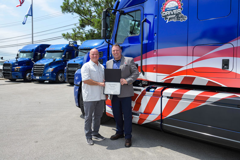 Tennessee Trucking Association presents certificate to Tom Frain