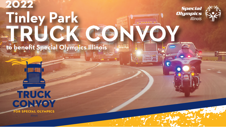 highway transport special Olympics illinois truck convoy